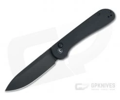 CIVIVI Button Lock Elementum Black Stonewashed 14c28n Black G10 Folder C2103A