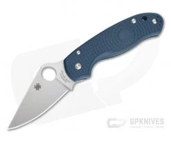 Spyderco Para 3 Lightweight Cobalt Blue FRN SPY27 Satin Plain Compression Lock Folder C223PCBL