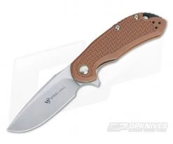 Steel Will Cutjack Mini Tan FRN Flipper Satin D2 C22M-1TN
