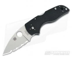 Spyderco Lil Native Serrated S30V Black G10 Back Lock Folder C230MBGS