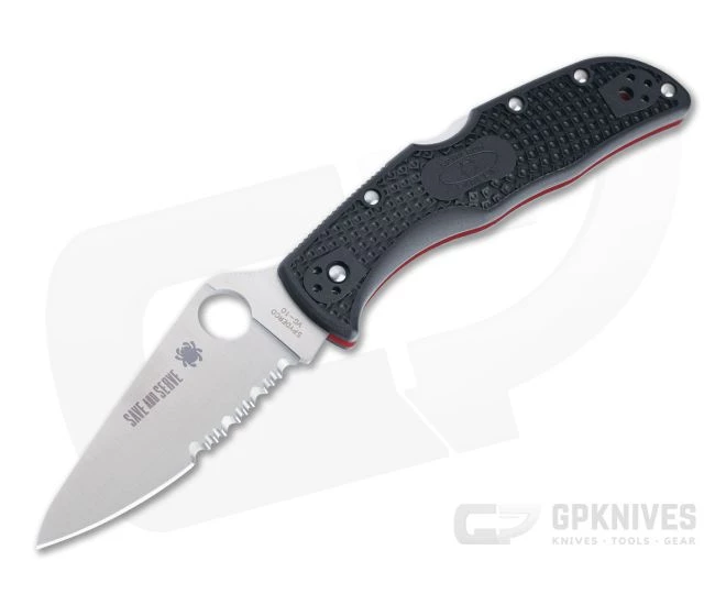 Spyderco Endela Thin Red Line Partially Serrated VG10 FRN Folder C243FPSBKRD 3 Spyderco Endela Thin Red Line Partially Serrated VG10 FRN Folder C243FPSBKRD