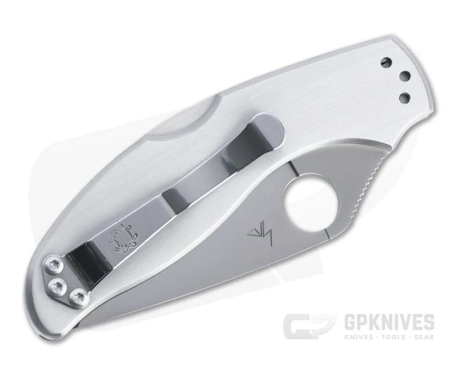 Spyderco UpTern Satin Plain Edge Stainless Steel Back Lock Folder C261P 4 Spyderco UpTern Satin Plain Edge Stainless Steel Back Lock Folder C261P - Image 2