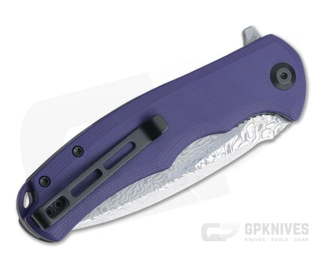 CIVIVI Praxis C803DS-2 Purple G10 Damascus Liner Lock Flipper 4 CIVIVI Praxis C803DS-2 Purple G10 Damascus Liner Lock Flipper - Image 2