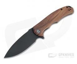 CIVIVI Praxis Black Stonewashed 9Cr18MoV Cuibourtia Wood Flipper C803H