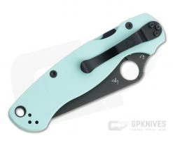 Spyderco ParaMilitary 2 Limited Black DLC S90V Teal G10 Folding Knife C81GPTLBK2 -EDC (Every Day Carry) Shop c81gptlbk2 2 1