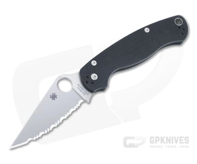 Spyderco ParaMilitary 2 Satin Fully Serrated S45VN Black G10 CQI Compression Lock Folder 3 Spyderco ParaMilitary 2 Satin Fully Serrated S45VN Black G10 CQI Compression Lock Folder