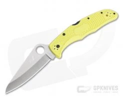 Spyderco Pacific Salt 2 Lightweight Yellow FRN Plain Edge Satin H1 Folder C91PYL2