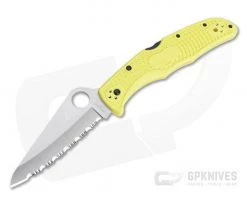 Spyderco Pacific Salt 2 Lightweight Yellow FRN Serrated Edge Satin H1 Folder C91SYL2