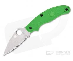Spyderco UK Penknife Salt UKPK Serrated LC200N Green FRN Slip Joint Folder C94SGR