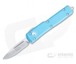 Microtech UTX-70 CA S/E Stonewashed M390 Turquoise California Legal OTF Automatic CA148-10TQ