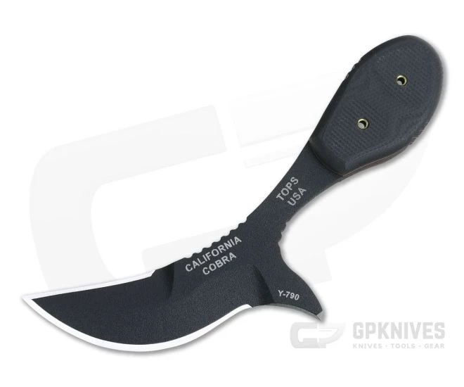 TOPS Knives California Cobra Black 1095 Black G10 Double Edge Neck Knife CALCO-01 3 TOPS Knives California Cobra Black 1095 Black G10 Double Edge Neck Knife CALCO-01