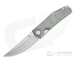 GiantMouse ACE Clyde Stonewashed Elmax Green Micarta & Brass Folder