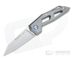 MKM Edge Reverse Tanto Satin M390 Sand Blast Titanium Slip Joint Folder EG-T