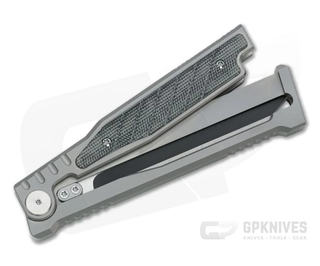 Reate EXO Exoskeleton Design Double Edge PVD Elmax Black Micarta Manual OTF Knife 4 Reate EXO Exoskeleton Design Double Edge PVD Elmax Black Micarta Manual OTF Knife - Image 2