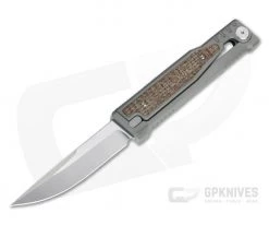 Reate EXO Exoskeleton Design Drop Point Elmax Burlap Micarta Manual OTF Knife