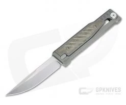 Reate EXO Exoskeleton Design Drop Point Elmax Green Micarta Manual OTF Knife
