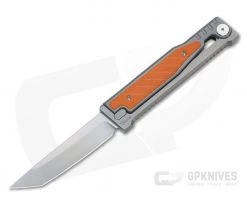 Reate EXO Exoskeleton Design Tanto Point Elmax Orange G10 Manual OTF Knife