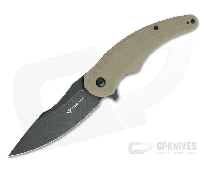 Steel Will Arcturus Flipper Black Stonewashed D2 Tan G10 F55-06 3 Steel Will Arcturus Flipper Black Stonewashed D2 Tan G10 F55-06