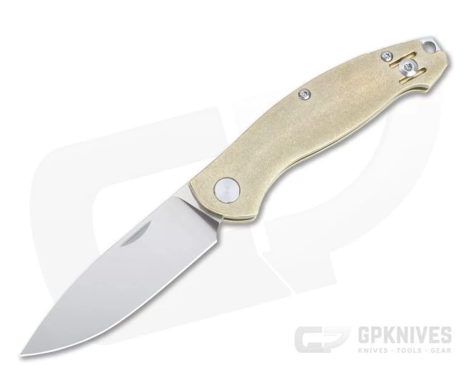 GiantMouse ACE Farley Satin M390 Tumbled Brass Slip Joint Folder 3 GiantMouse ACE Farley Satin M390 Tumbled Brass Slip Joint Folder