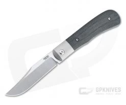 Pena Knives X Series Large Texas Trapper Bolstered Black Canvas Micarta M390 Front Flipper