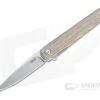 MKM x Zieba Flame Light Flipper Drop Point Stonewashed M390 Natural Micarta Folder FL01L-NC -EDC (Every Day Carry) Shop fl01l nc 1