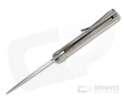 MKM x Zieba Flame Light Flipper Drop Point Stonewashed M390 Natural Micarta Folder FL01L-NC -EDC (Every Day Carry) Shop fl01l nc 3