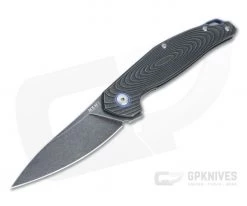 MKM Anso Goccia Dark Stonewashed M390 3D Titanium Liner Lock Flipper GC-TDSW