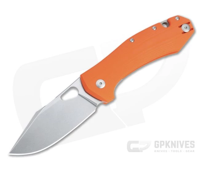 GiantMouse ACE Grand Orange G10 Stonewashed Elmax Liner Lock Folder 3 GiantMouse ACE Grand Orange G10 Stonewashed Elmax Liner Lock Folder