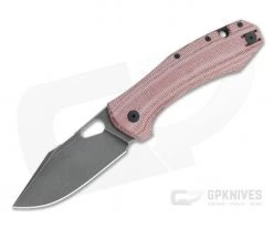 GiantMouse ACE Grand Red Canvas Micarta Black Stonewashed M390 Liner Lock Folder