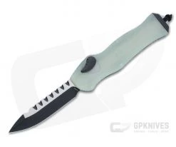 Heretic Knives Hydra Single Edge Two-Tone Black Elmax Jade G10 Single Action OTF Automatic H007-10A-JADE