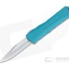 Heretic Knives Manticore-S Bowie Stonewashed Elmax Turquoise OTF Automatic H022B-2A-TQ -EDC (Every Day Carry) Shop h022b 2a tq 1