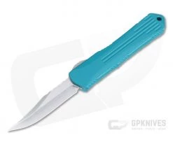 Heretic Knives Manticore-S Bowie Stonewashed Elmax Turquoise OTF Automatic H022B-2A-TQ