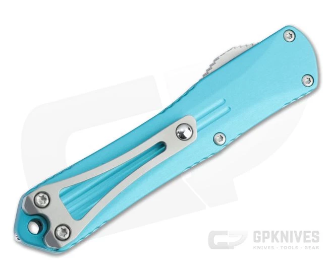 Heretic Knives Manticore-S Bowie Stonewashed Elmax Turquoise OTF Automatic H022B-2A-TQ 4 Heretic Knives Manticore-S Bowie Stonewashed Elmax Turquoise OTF Automatic H022B-2A-TQ - Image 2