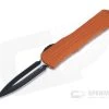 Heretic Knives Manticore-E Double Edge Black Elmax Orange Fluted OTF Automatic H028-4A-ORG
