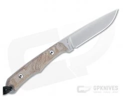 Chris Reeve Inyoni Stonewashed S45VN Natural Canvas Micarta Fixed Blade -EDC (Every Day Carry) Shop iny 1001 ncm 3