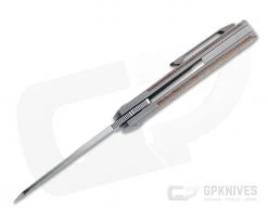 Pena Knives X Series KICKSTOP Flipper Apache Brown Canvas Micarta Folding Knife -EDC (Every Day Carry) Shop kfa bcm 3