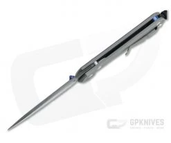 Chris Reeve Large Sebenza 31 Left Hand Raindrop Damascus Blasted Titanium Folder 001 -EDC (Every Day Carry) Shop l31 1007 001 3