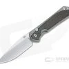 Chris Reeve Large Sebenza 31 Stonewashed S45VN Bog Oak Inlay Silver Hardware Folding Knife 010
