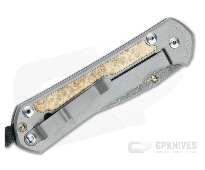 Chris Reeve Large Sebenza 31 Ladder Damascus Box Elder Inlaid Titanium Folding Knife 001 4 Chris Reeve Large Sebenza 31 Ladder Damascus Box Elder Inlaid Titanium Folding Knife 001 - Image 2