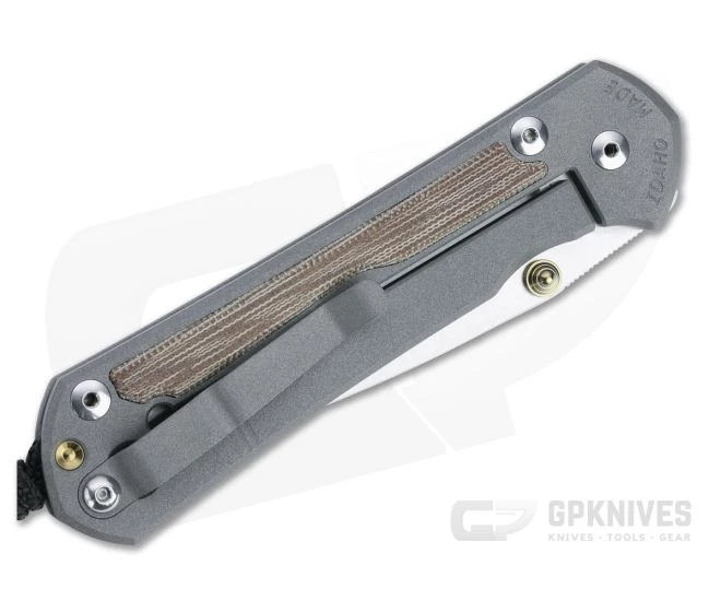 Chris Reeve Large Sebenza 31 Polished S45VN Blade Gold Double Lugs Natural Canvas Micarta Inlay Folding Knife 4 Chris Reeve Large Sebenza 31 Polished S45VN Blade Gold Double Lugs Natural Canvas Micarta Inlay Folding Knife - Image 2