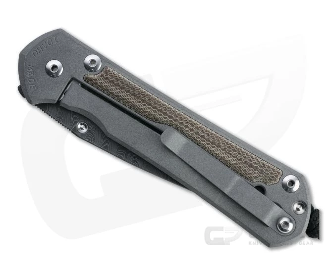 Chris Reeve Large Sebenza 31 Left Handed Natural Micarta Inlay Boomerang Damascus Drop Point Folder 4 Chris Reeve Large Sebenza 31 Left Handed Natural Micarta Inlay Boomerang Damascus Drop Point Folder - Image 2