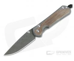 Chris Reeve Large Sebenza 31 Raindrop Damascus Natural Micarta Inlay Folding Knife