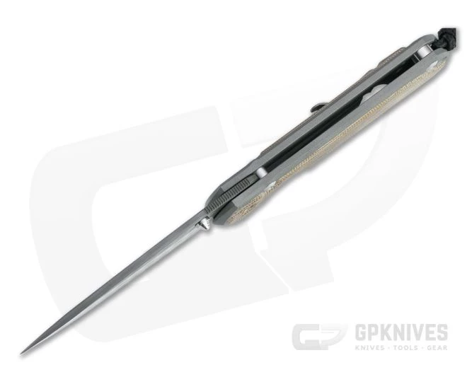 Chris Reeve Large Sebenza 31 Raindrop Damascus Natural Micarta Inlay Folding Knife 5 Chris Reeve Large Sebenza 31 Raindrop Damascus Natural Micarta Inlay Folding Knife - Image 3