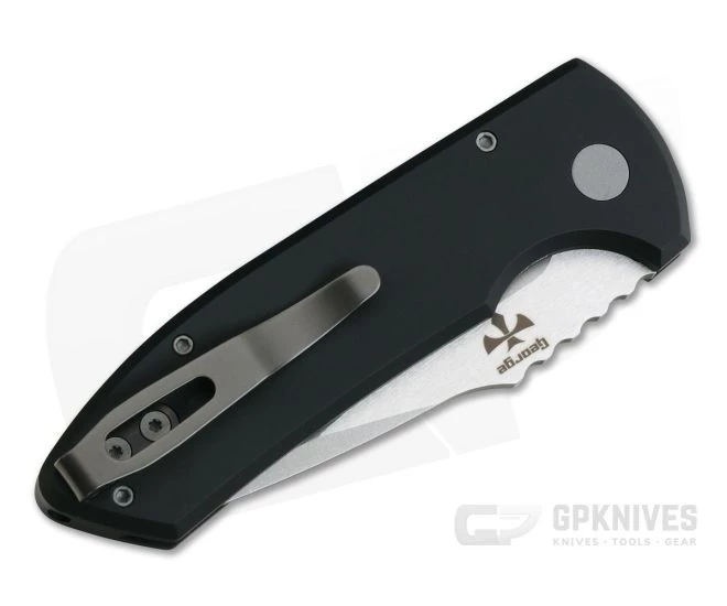 Protech Knives Les George SBR Stonewashed Blade Smooth Black Aluminum Handle LG401 4 Protech Knives Les George SBR Stonewashed Blade Smooth Black Aluminum Handle LG401 - Image 2