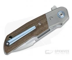 MKM Mikita Terzuola Clap Bolstered Natural Canvas Micarta M390 Liner Lock Flipper LS01-NCT -EDC (Every Day Carry) Shop ls01 nct 2