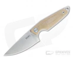 MKM x Vox Makro 1 Drop Point Stonewashed M390 Natural Micarta Fixed Blade MA01-NC