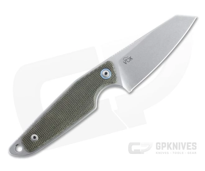 MKM x Vox Makro 2 Sheepsfoot Stonewashed M390 Green Micarta Fixed Blade MA02-GC 5 MKM x Vox Makro 2 Sheepsfoot Stonewashed M390 Green Micarta Fixed Blade MA02-GC - Image 3