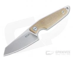 MKM x Vox Makro 2 Sheepsfoot Stonewashed M390 Natural Micarta Fixed Blade MA02-NC
