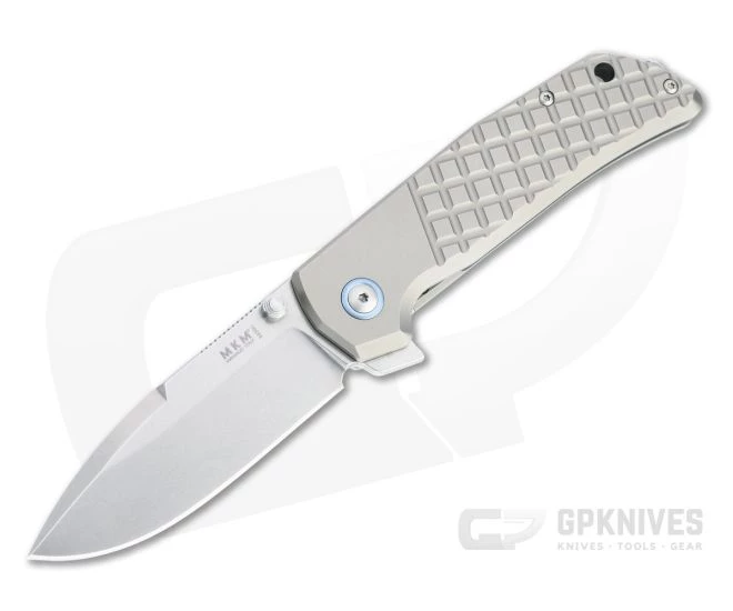 MKM Mikita x Terzuola Maximo Stonewashed M390 Gray Titanium Frame Lock Flipper MM-T 3 MKM Mikita x Terzuola Maximo Stonewashed M390 Gray Titanium Frame Lock Flipper MM-T