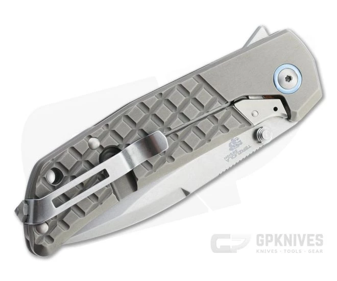 MKM Mikita x Terzuola Maximo Stonewashed M390 Gray Titanium Frame Lock Flipper MM-T 4 MKM Mikita x Terzuola Maximo Stonewashed M390 Gray Titanium Frame Lock Flipper MM-T - Image 2